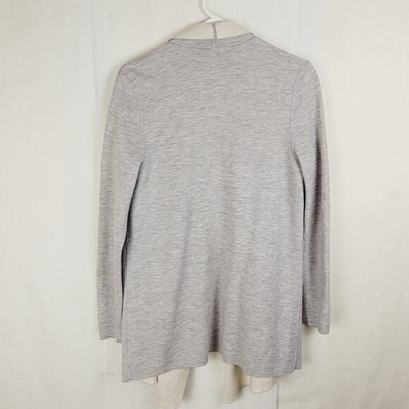 Vineyard Vines Merino wool grey open front cardigan Size Med Preppy Cozycore - Picture 2 of 5